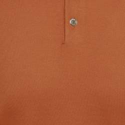 مملوكة مسبقًا تي شير ت بولو هيرمس قطن مزيج برتقالي مقاس كبير جدًا - إكس لارج