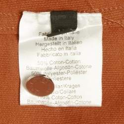 مملوكة مسبقًا تي شيرت بولو هيرمس قطن مزيج برتقالي مقاس كبير جدًا - إكس لارج