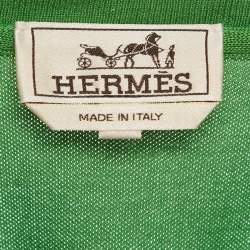 مملوكة مسبقًا Hermes Green Cotton Pique Crew Neck T-Shirt M