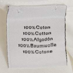 Pre Owned Hermes White Surfboard Beach Print Cotton Poulpwatch T-Shirt M