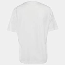 Pre Owned Hermes White Cotton Collarless Shirt L