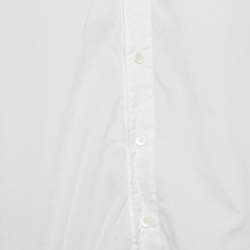 Pre Owned Hermes White Cotton Collarless Shirt L