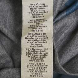 Pre Owned Hermès Grey Printed Silk and Jersey T-Shirt XL