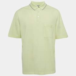 Pre Owned Hermès Lime Green Cotton Pique Polo T-Shirt XXL