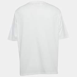 Pre Owned Hermes White Printed Jersey T-Shirt XL