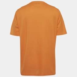 Pre Owned Hermès Orange Cotton Pique Crew Neck T-Shirt XXL
