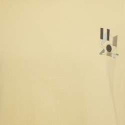 Pre Owned Hermès Yellow Leather Applique Jersey Crewneck T-Shirt XL