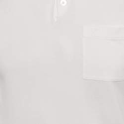 Pre Owned Hermes White Cotton Pique Polo T-Shirt XS