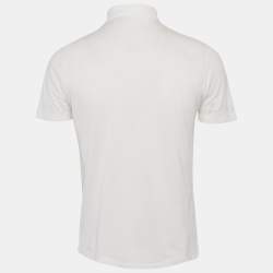 Pre Owned Hermes White Cotton Pique Polo T-Shirt XS