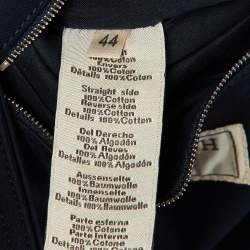 Pre Owned Hermes Navy Blue Cotton Button Front Coat XS
