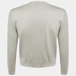 Pre Owned Hermes Grey H Pattern Cashmere Knit Crew Neck Sweater S