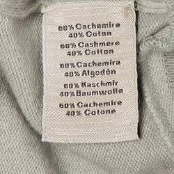 Pre Owned Hermes Grey H Pattern Cashmere Knit Crew Neck Sweater S