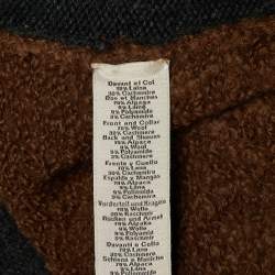 Pre Owned Hermes Brown/Grey Cashmere & Alpaca Knit Turtleneck Sweater S