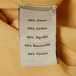 Pre Owned تي شيرت هيرمس قطن مطرز بحرف H أصفر رقبة دائرية مقاس متوسط - ميديم