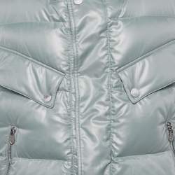 Pre Owned Hermes Grey Nylon Quilted Button Front Vest S