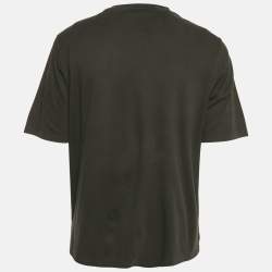 مملوكة مسبقًا تي شيرت هيرمس قطن محبوك مطبوع أسود مقاس كبير جدًا - إكسترا لارج