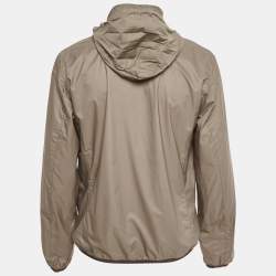 Pre Owned Hermès Orange/Grey Nylon Reversible Jacket L