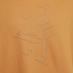 Pre Owned Hermes Orange Jersey "H 3D" Crewneck T-Shirt XXL 