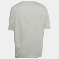 Pre Owned Hermès Grey Printed Jersey Crewneck T-Shirt XL