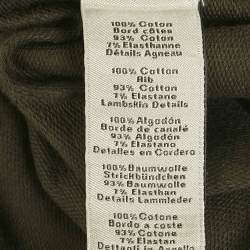 Pre Owned Hermès Olive Green Leather Trim Cotton T-Shirt XXL 