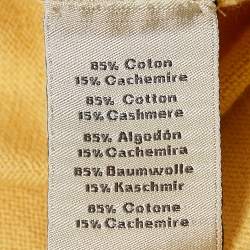 Pre Owned Hermes Yellow Cotton Blend Short Sleeve Jumper M