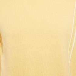 Pre Owned Hermes Yellow Cotton Blend Short Sleeve Jumper M