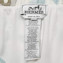 مملوكة مسبقًا شورت سباحة هيرميس بطبعة صناعي لون أبيض مقاس زائد زائد كبير