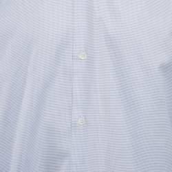 مملوكة مسبقًا Hermes Blue Patterned Cotton Full Sleeve Shirt M