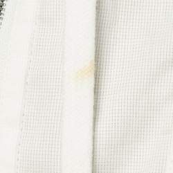 مملوكة مسبقًا جاكيت هيرمس رمادي/أبيض قطني خفيف مقاس صغير