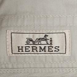 مملوكة مسبقًا جاكيت هيرمس رمادي/أبيض قطني خفيف مقاس صغير