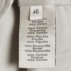 مملوكة مسبقًا جاكيت هيرمس رمادي/أبيض قطني خفيف مقاس صغير