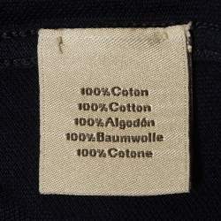 مملوكة مسبقًا Hermes Navy Blue Pique Crew Neck T-Shirt XL