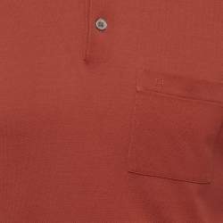 مملوكة مسبقًا Hermes Burnt Orange Pique Polo T-Shirt S