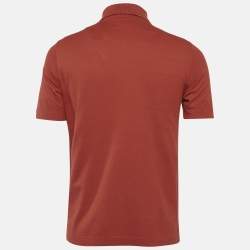 مملوكة مسبقًا Hermes Burnt Orange Pique Polo T-Shirt S