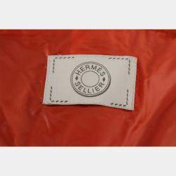 Pre Owned جاكيت هيرمس نايلون برتقالي خفيف جدا بسحاب أمامي بيو مينو