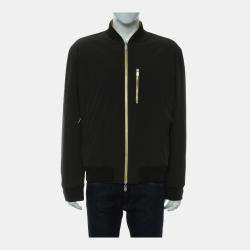 Pre Owned Hermes Reversible Grey, Yellow Nylon Zip Up Jacket