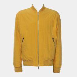 Pre Owned Hermes Reversible Grey, Yellow Nylon Zip Up Jacket