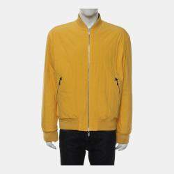 Pre Owned Hermes Reversible Grey, Yellow Nylon Zip Up Jacket