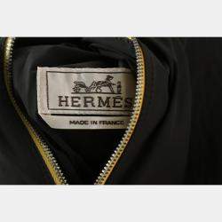 Pre Owned Hermes Reversible Grey, Yellow Nylon Zip Up Jacket