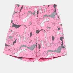 مملوكة مسبقًا Hermes Multicolour Abstract Print Nylon Swim Shorts XS