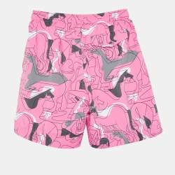 مملوكة مسبقًا Hermes Multicolour Abstract Print Nylon Swim Shorts XS