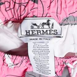 مملوكة مسبقًا Hermes Multicolour Abstract Print Nylon Swim Shorts XS