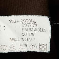 Pre Owned قميص هيرمس قطن مخطط أزرق بأزرار أمامية أكمام طويلة مقاس ميديوم