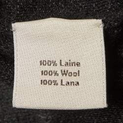 Pre Owned Hermes Grey Intarsia Wool Knit Sweater M