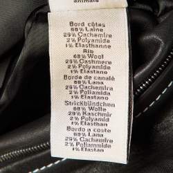Pre Owned Hermes Blac Fur & Leather Button Front Oversized Jacket S