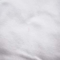 مملوكة مسبقًا تي شيرت جيب هيَرمس تطريز قطن أبيض مقاس صغير