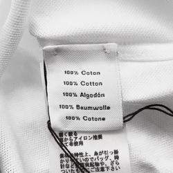 مملوكة مسبقًا تي شيرت جيب هيَرمس تطريز قطن أبيض مقاس صغير