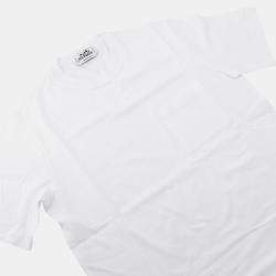 مملوكة مسبقًا تي شيرت جيب هيَرمس تطريز قطن أبيض مقاس صغير