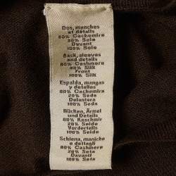 Pre Owned Hermes Grey Printed Brown Knit Long Sleeve Sweatshirt M 