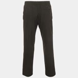 Pre Owned Hermes Green Wool Blend Regular Fit Trousers L